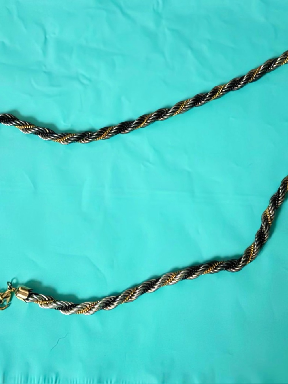 💐Tri-Tone Rope Chain Necklace - Vintage